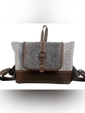 Myra Bag Straight-Forward Backpack Bag Purse, Travel Adventure Upcycled Material
